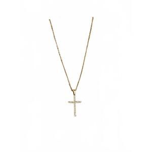 NEW CHANSUTTPEARLS women's water resistant dainty cross necklace in 18k gold pla